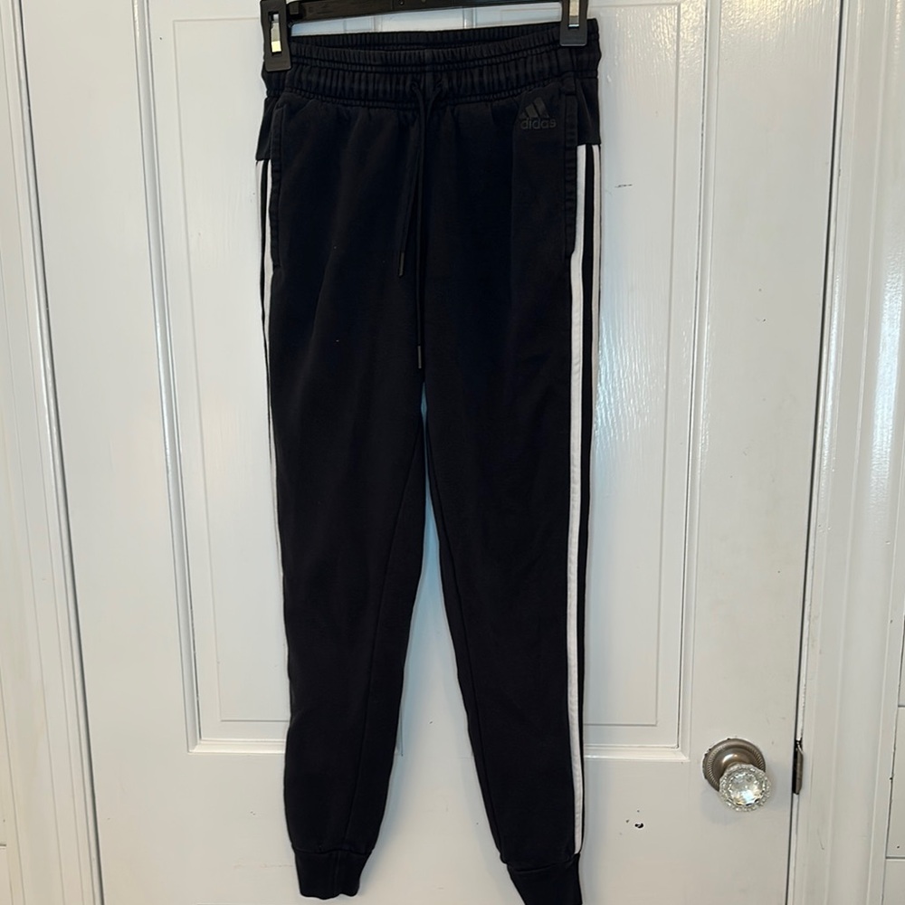 Adidas Drawstring Joggers Off Black/White size XS‎ NWT